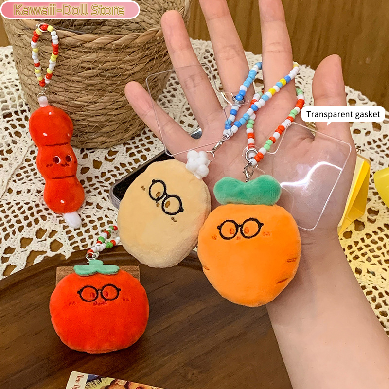 Backpack Diaper Bag - Tomato Carrot Plush Beaded Phone Chain