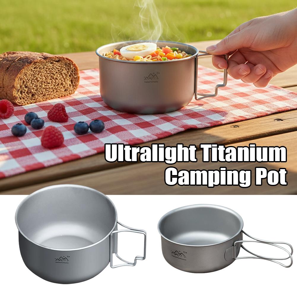Foldable Backpack Small - Compact Titanium Alloy Camping Pot Backpacking