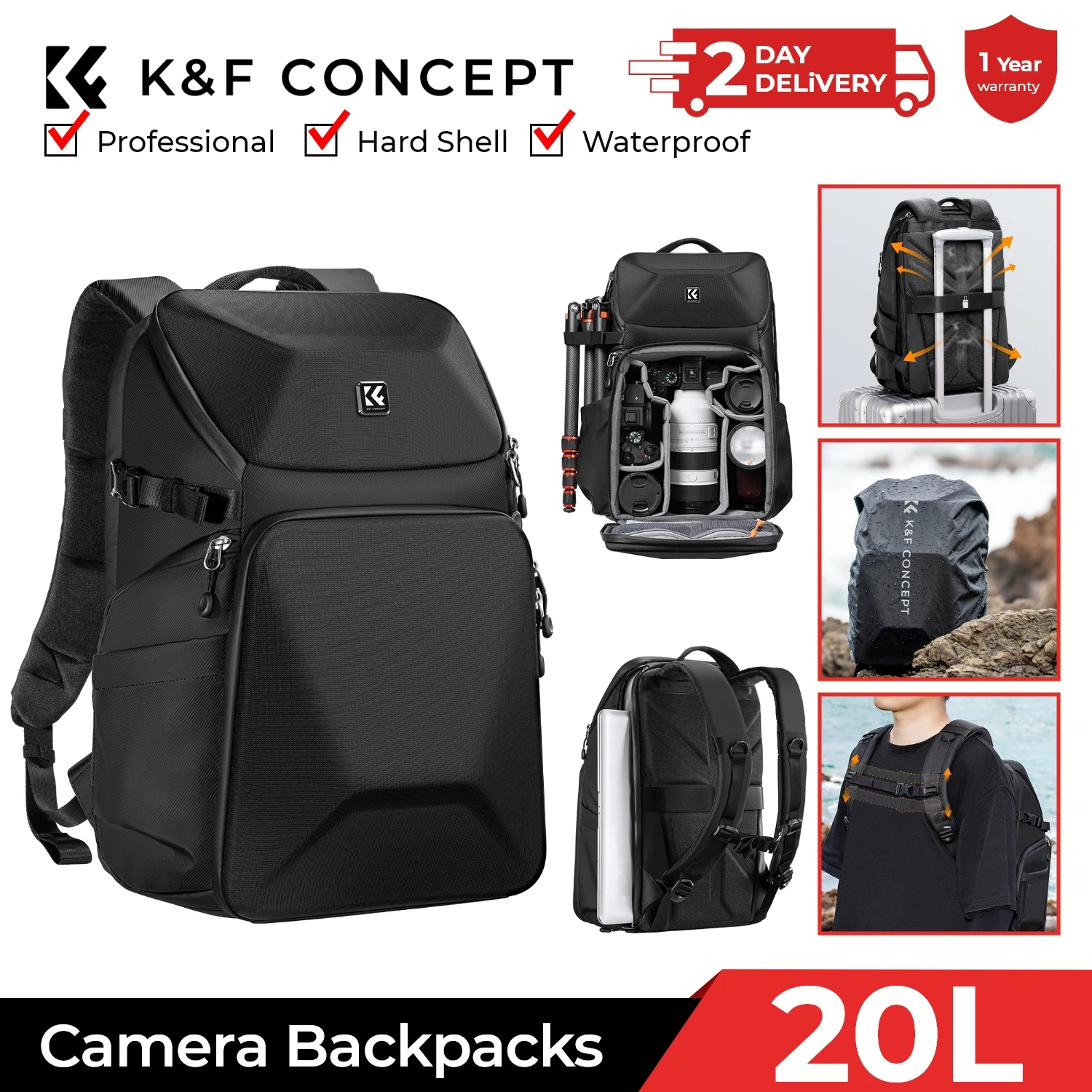 K&F CONCEPT 20L Camera Backpac - Laptop Backpack 15.6 리뷰 및 가격