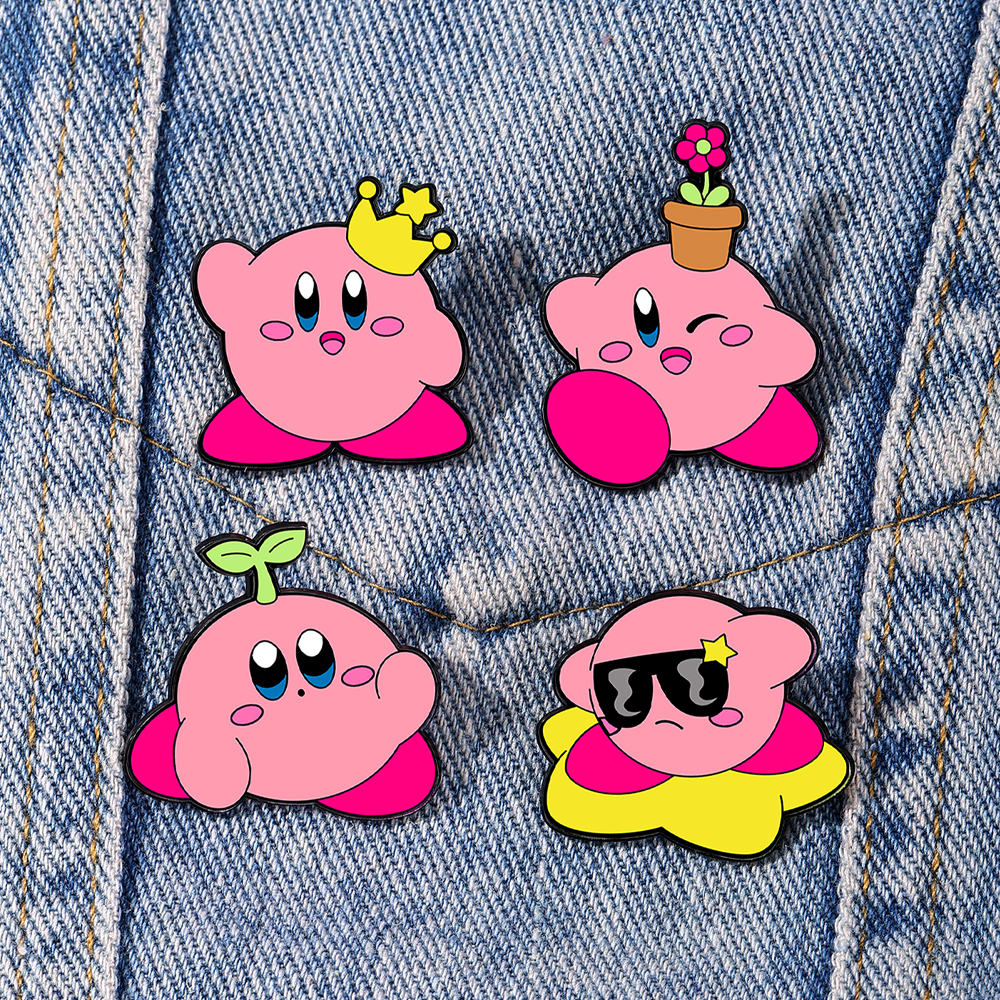 4pcs Kirby Enamel Lapel Pins S - Fashion Backpack Women 리뷰 및 가격