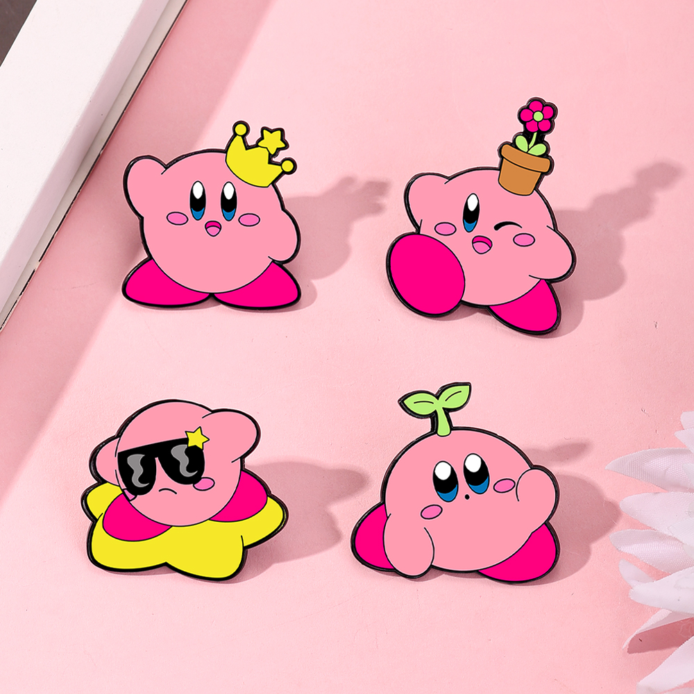 4pcs Kirby Enamel Lapel Pins S - Fashion Backpack Women 리뷰 및 가격