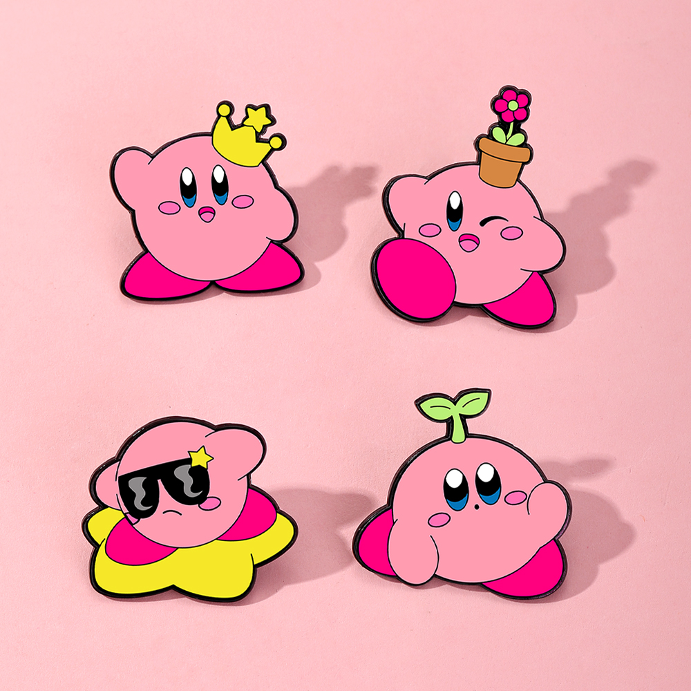4pcs Kirby Enamel Lapel Pins S - Fashion Backpack Women 리뷰 및 가격