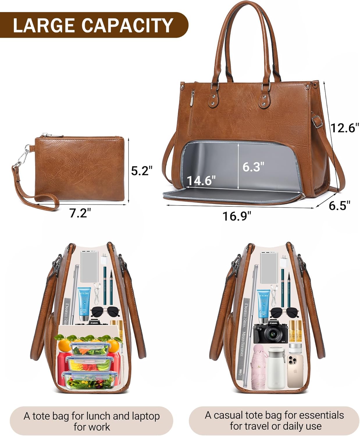2 in 1 Laptop Tote Bag with In - Laptop Backpack 15.6 리뷰 및 가격