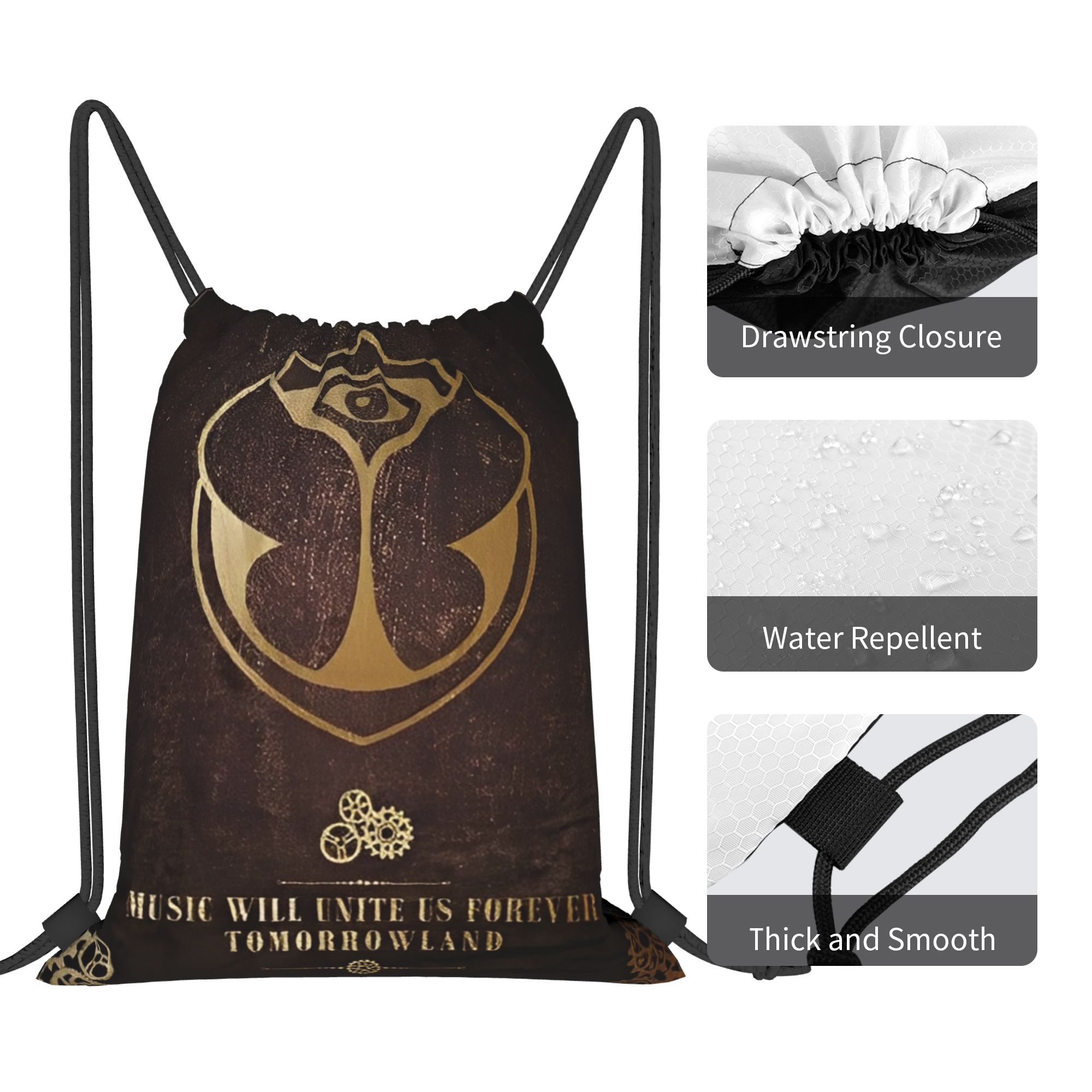 Tomorrowlands  Drawstring Bags - Drawstring Gym Bag 리뷰 및 가격