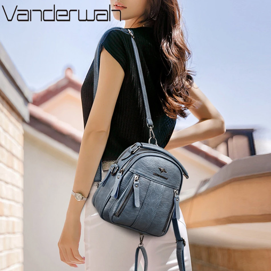 4 In 1 Leather Backpacks Multi - Leather Backpack Vintage 리뷰 및 가격
