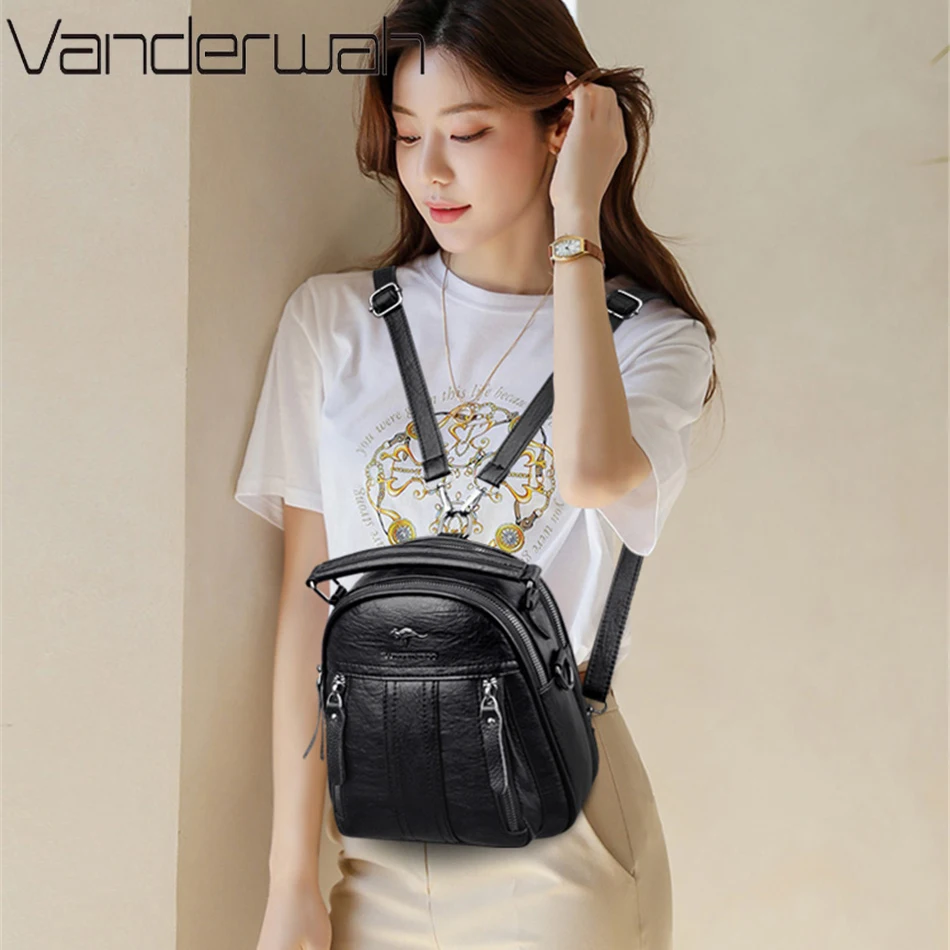 4 In 1 Leather Backpacks Multi - Leather Backpack Vintage 리뷰 및 가격