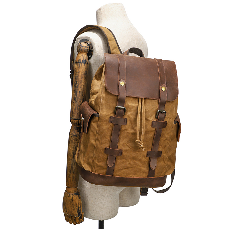 Men's Backpack Vintage Waxed C - Leather Backpack Vintage 리뷰 및 가격