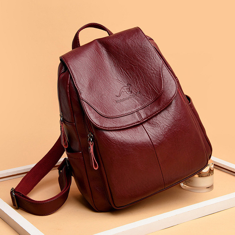 9 Color Women Soft Leather Bac - Leather Backpack Vintage 리뷰 및 가격