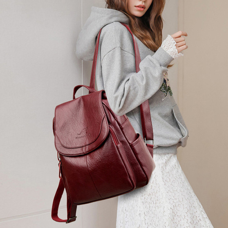 9 Color Women Soft Leather Bac - Leather Backpack Vintage 리뷰 및 가격