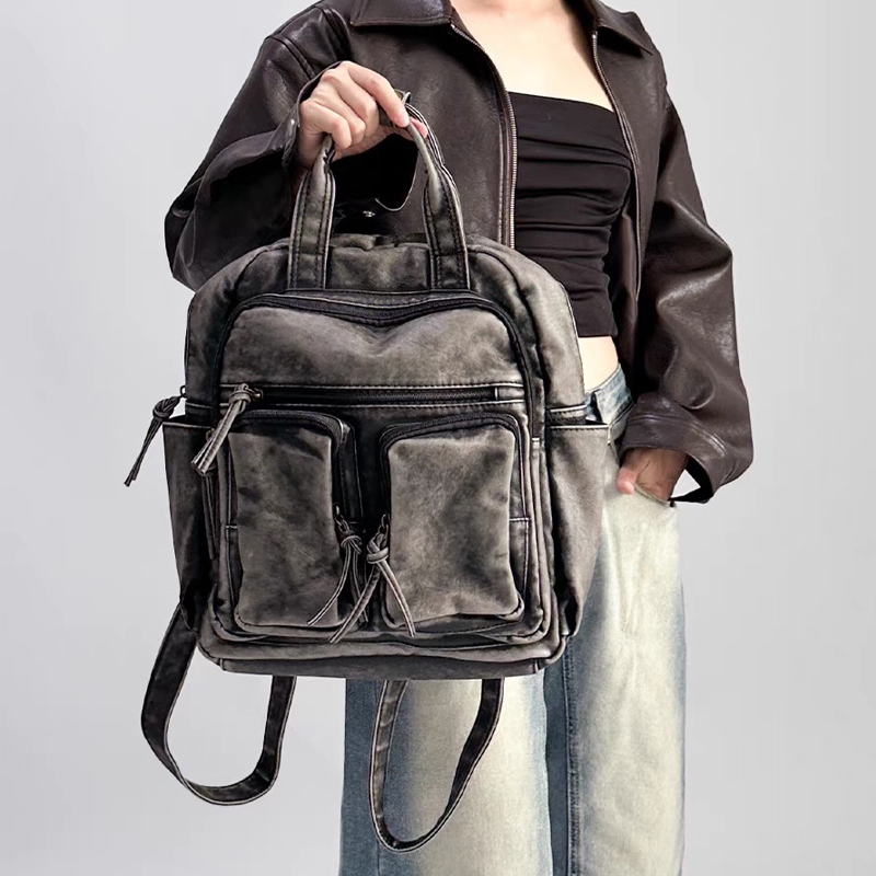 Luxury Soft Washed Pu Leather  - Leather Backpack Vintage 리뷰 및 가격