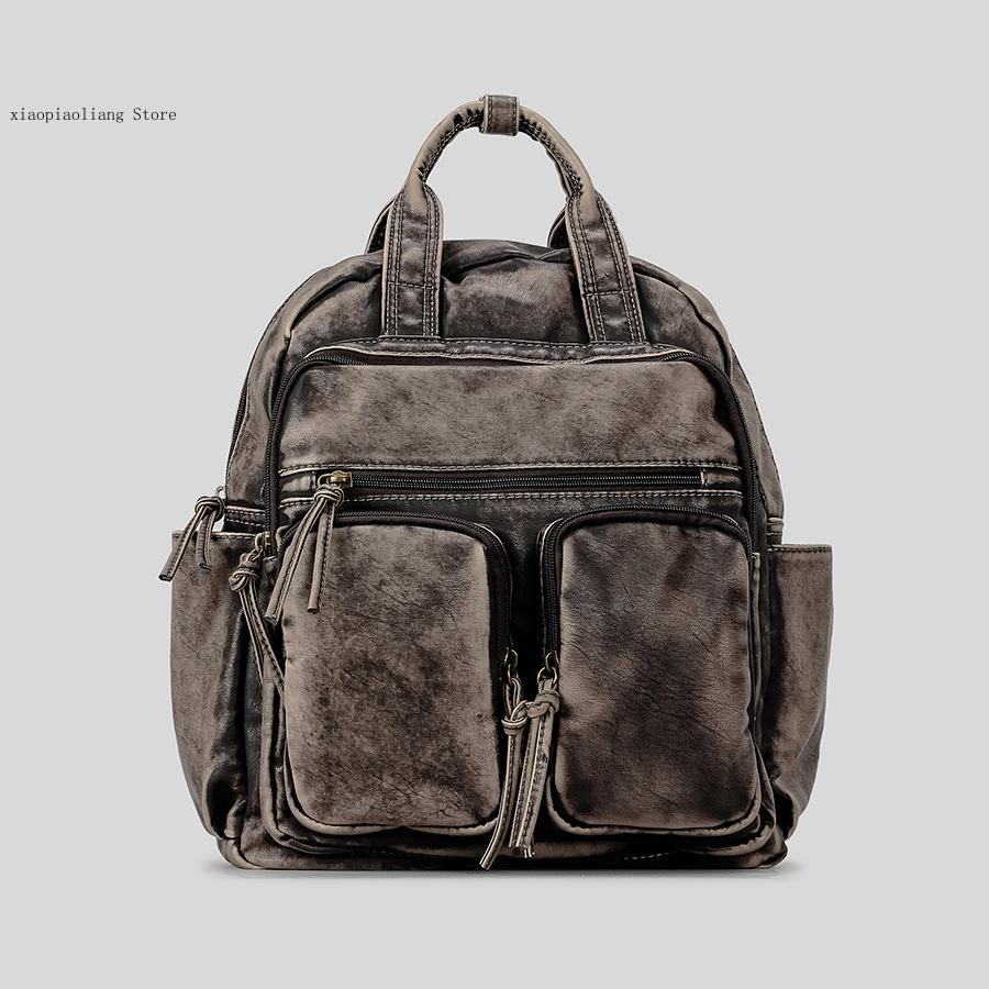 Luxury Soft Washed Pu Leather  - Leather Backpack Vintage 리뷰 및 가격