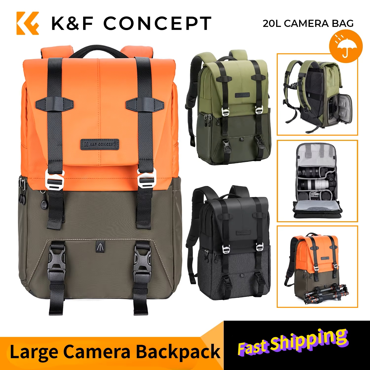 K&F CONCEPT Camera Backpack Tr - Laptop Backpack 15.6 리뷰 및 가격