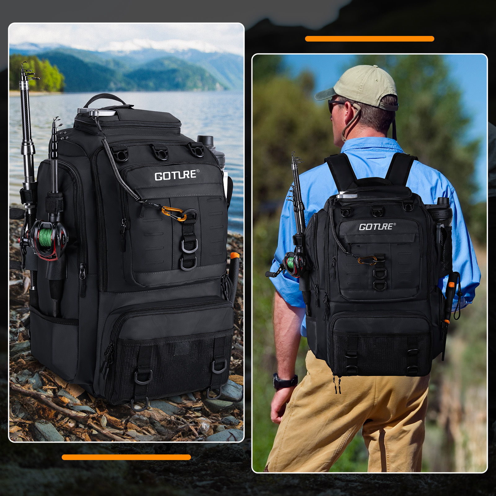 Goture Fishing Bag with Rod Ho - Backpack Insert Organizer 리뷰 및 가격