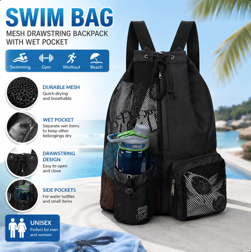 Drawstring Beach Storage Bag M - Drawstring Gym Bag 리뷰 및 가격