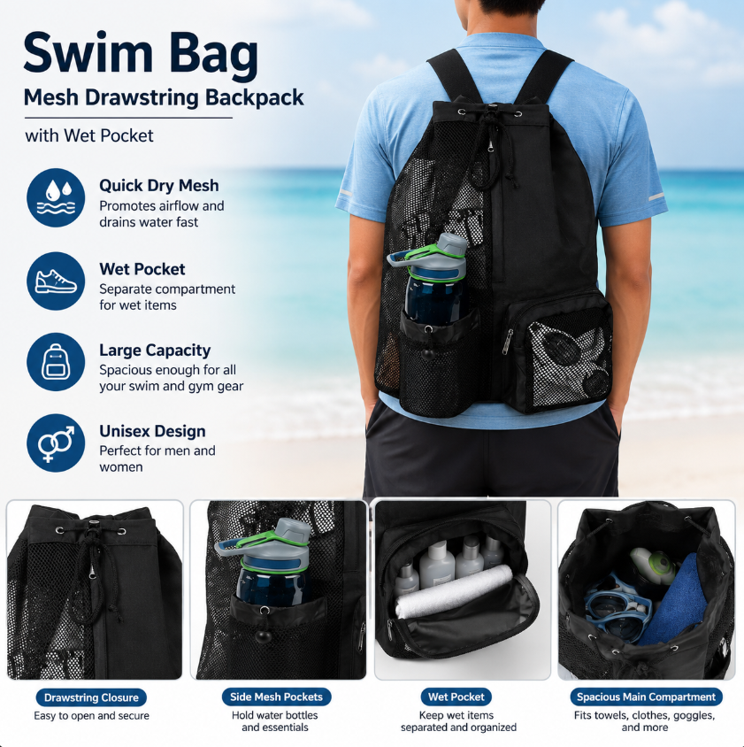 Drawstring Beach Storage Bag M - Drawstring Gym Bag 리뷰 및 가격