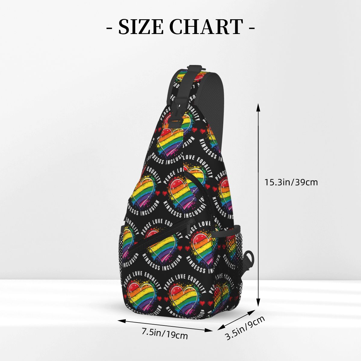 Inclusive Rainbow Printed LGBT - Sling Backpack Shoulder 리뷰 및 가격