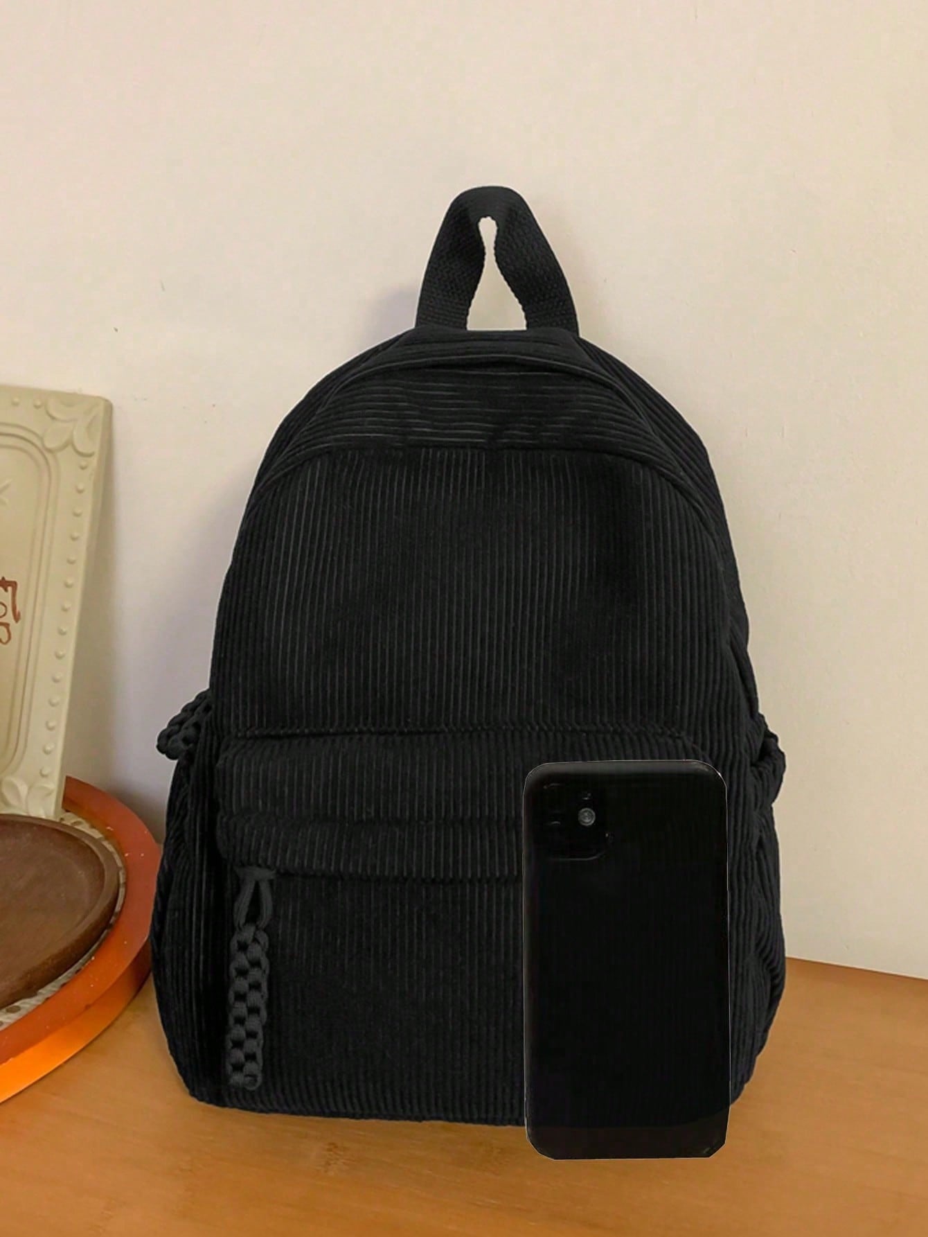 Solid Color Corduroy Fabric Fa - Fashion Backpack Women 리뷰 및 가격