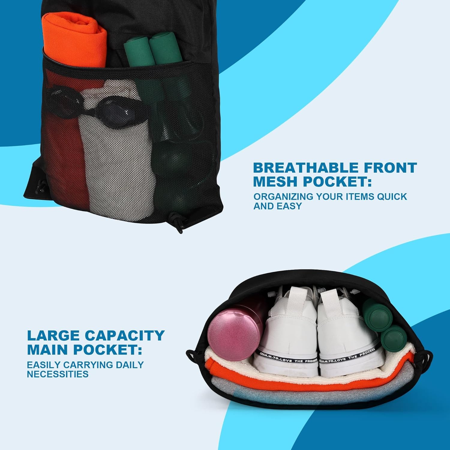 TILYMOL Drawstring Backpack Gy - Drawstring Gym Bag 리뷰 및 가격