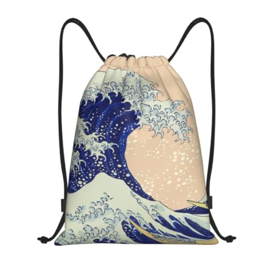 Japanese Kanagawa Ocean Great  - Drawstring Gym Bag 리뷰 및 가격