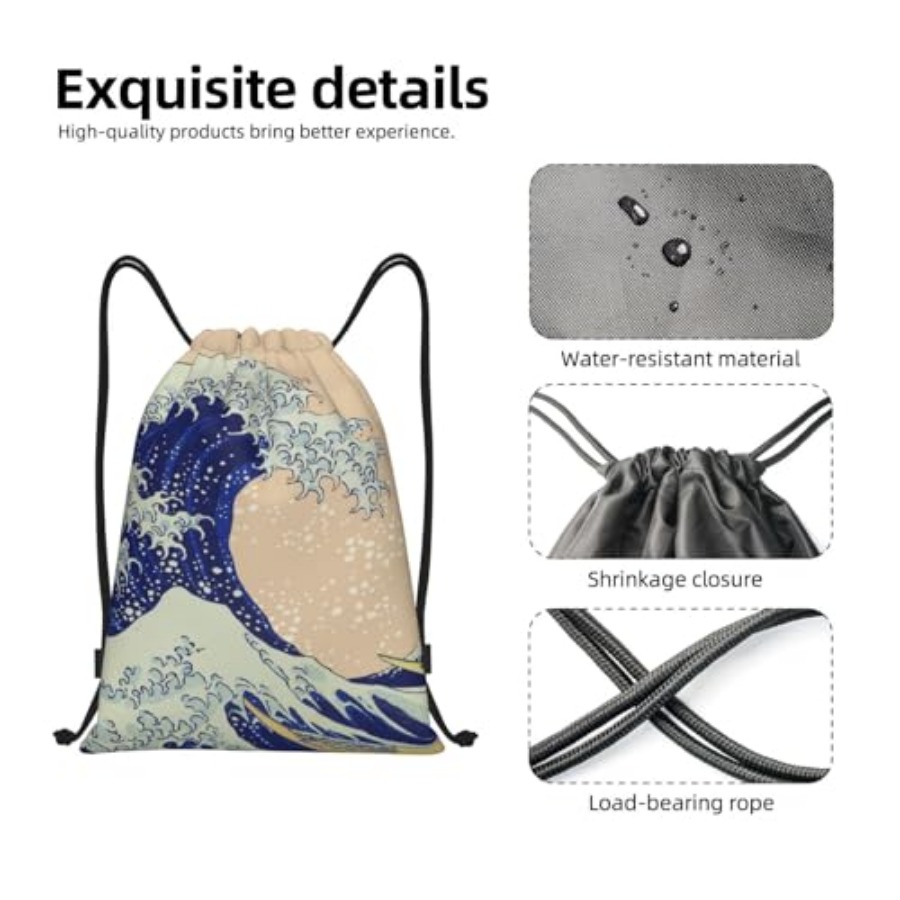 Japanese Kanagawa Ocean Great  - Drawstring Gym Bag 리뷰 및 가격