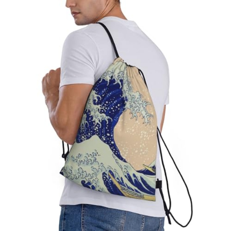 Japanese Kanagawa Ocean Great  - Drawstring Gym Bag 리뷰 및 가격