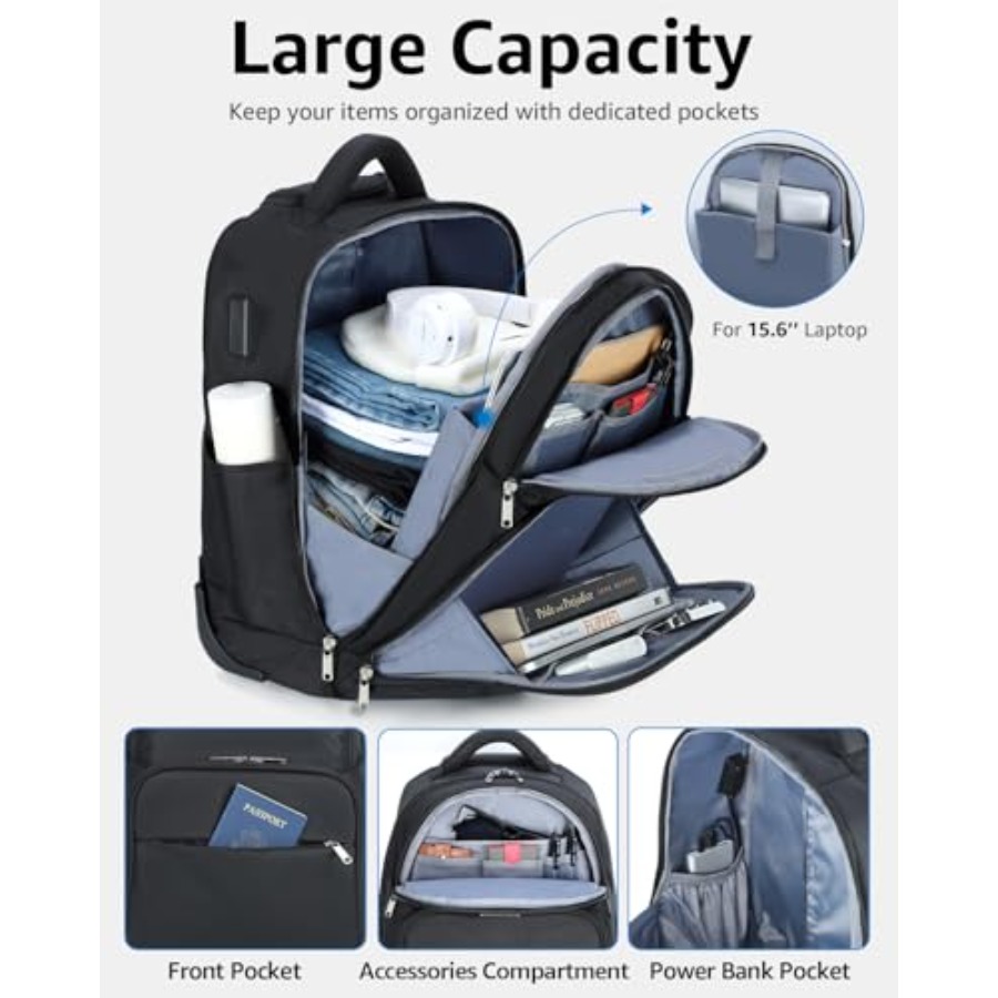 Rolling Backpack 30L Travel La - Laptop Backpack 15.6 리뷰 및 가격