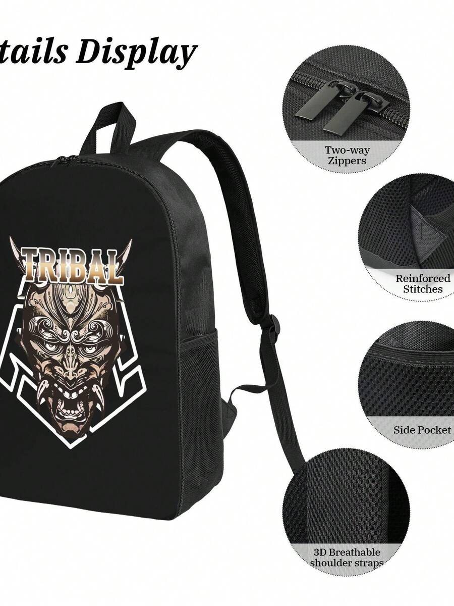 Tribal Demon Print Waterproof  - Travel Backpack Anti Theft 리뷰 및 가격