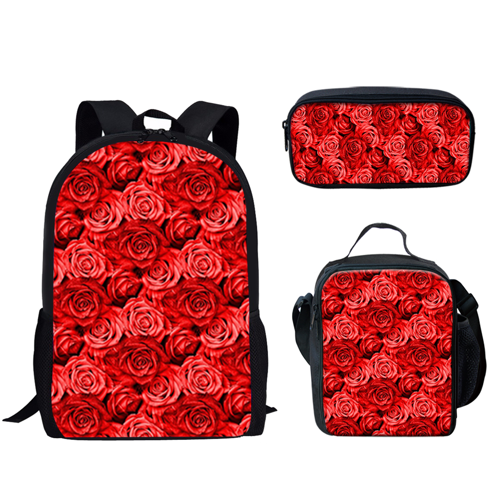 Gothic Red Rose Design Print 3 - School Backpack Teen 리뷰 및 가격