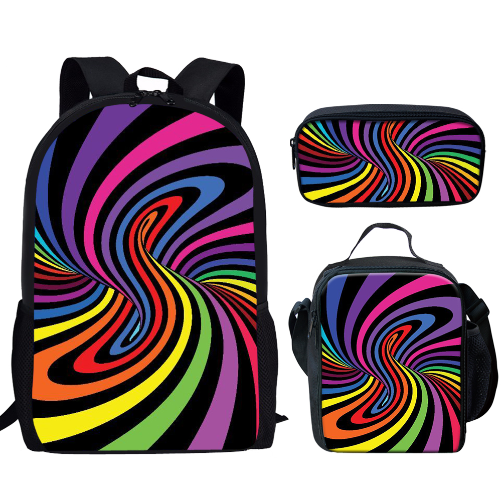 Rainbow Pride Stripes Print 3S - School Backpack Teen 리뷰 및 가격