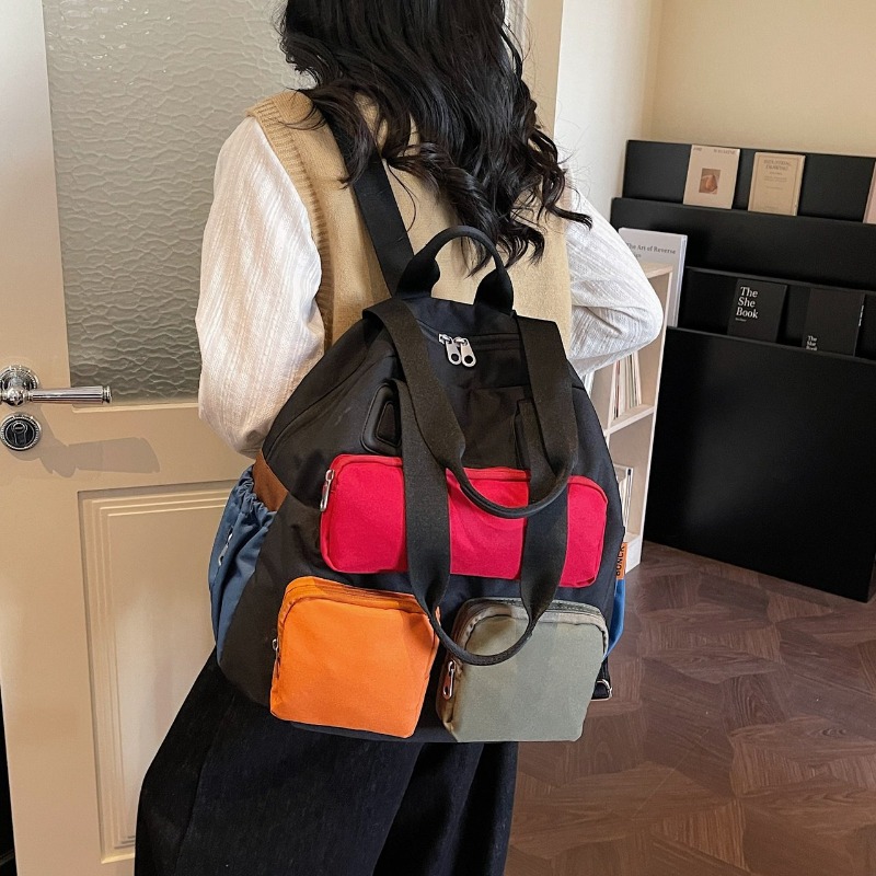 Multi-pocket Checkered Youth B - Canvas Backpack Casual 리뷰 및 가격
