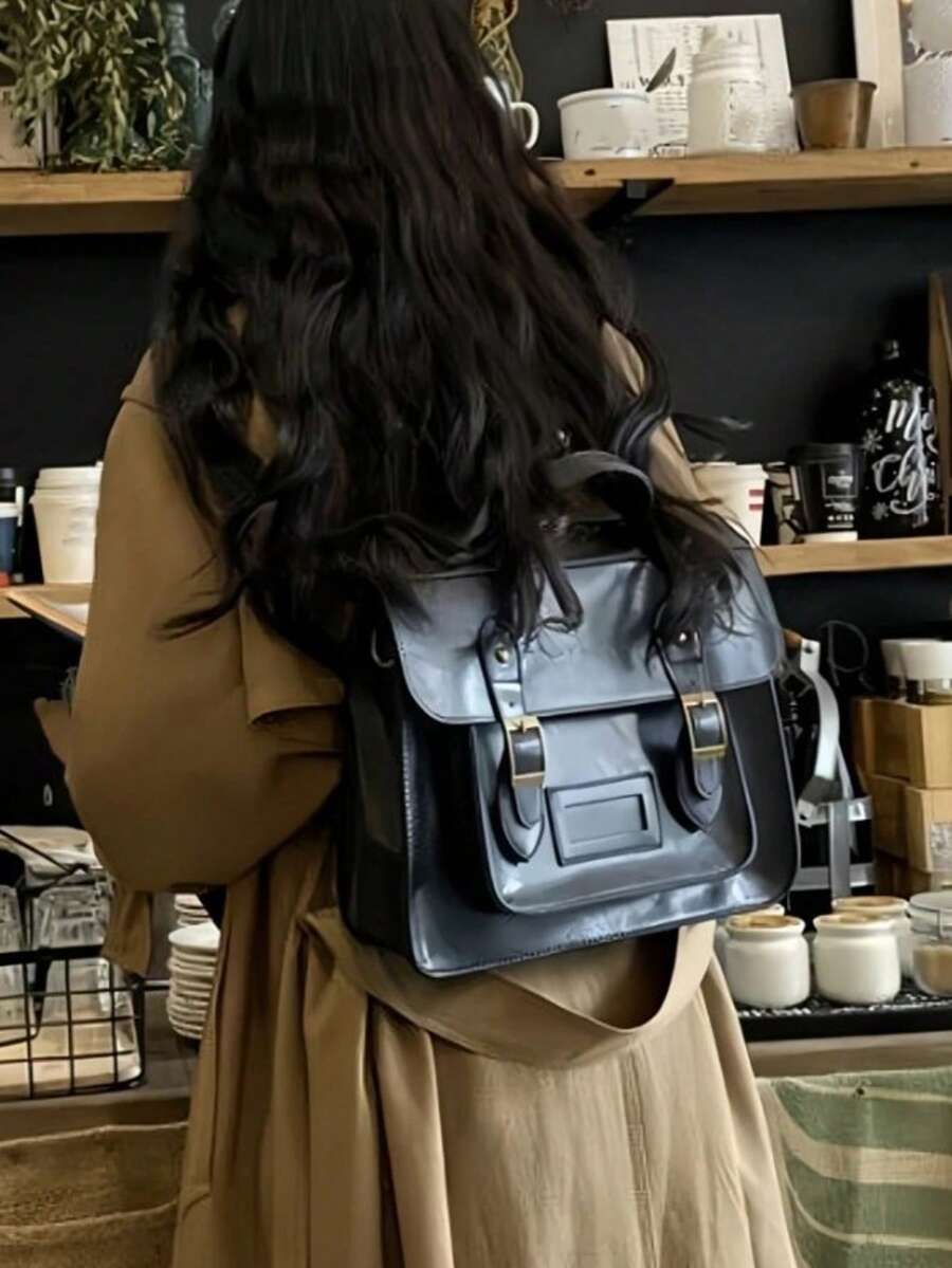 Retro British Style Satchel Ba - Leather Backpack Vintage 리뷰 및 가격