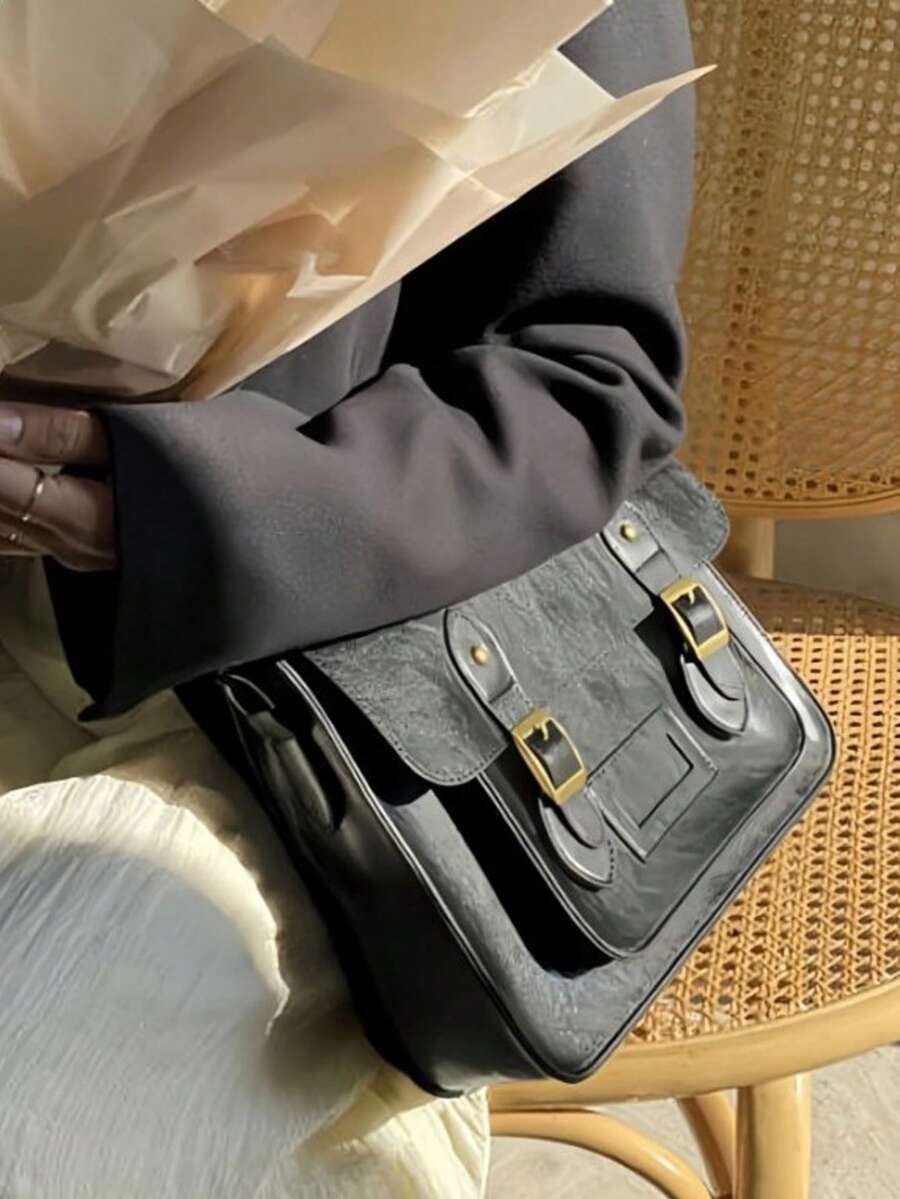 Retro British Style Satchel Ba - Leather Backpack Vintage 리뷰 및 가격