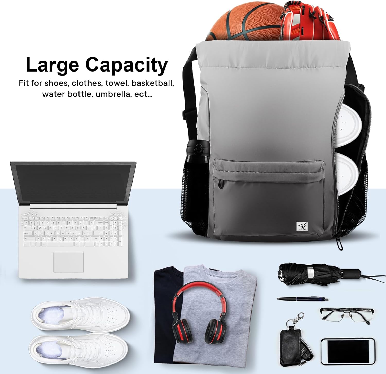 Drawstring Backpack with Mesh  - Drawstring Gym Bag 리뷰 및 가격