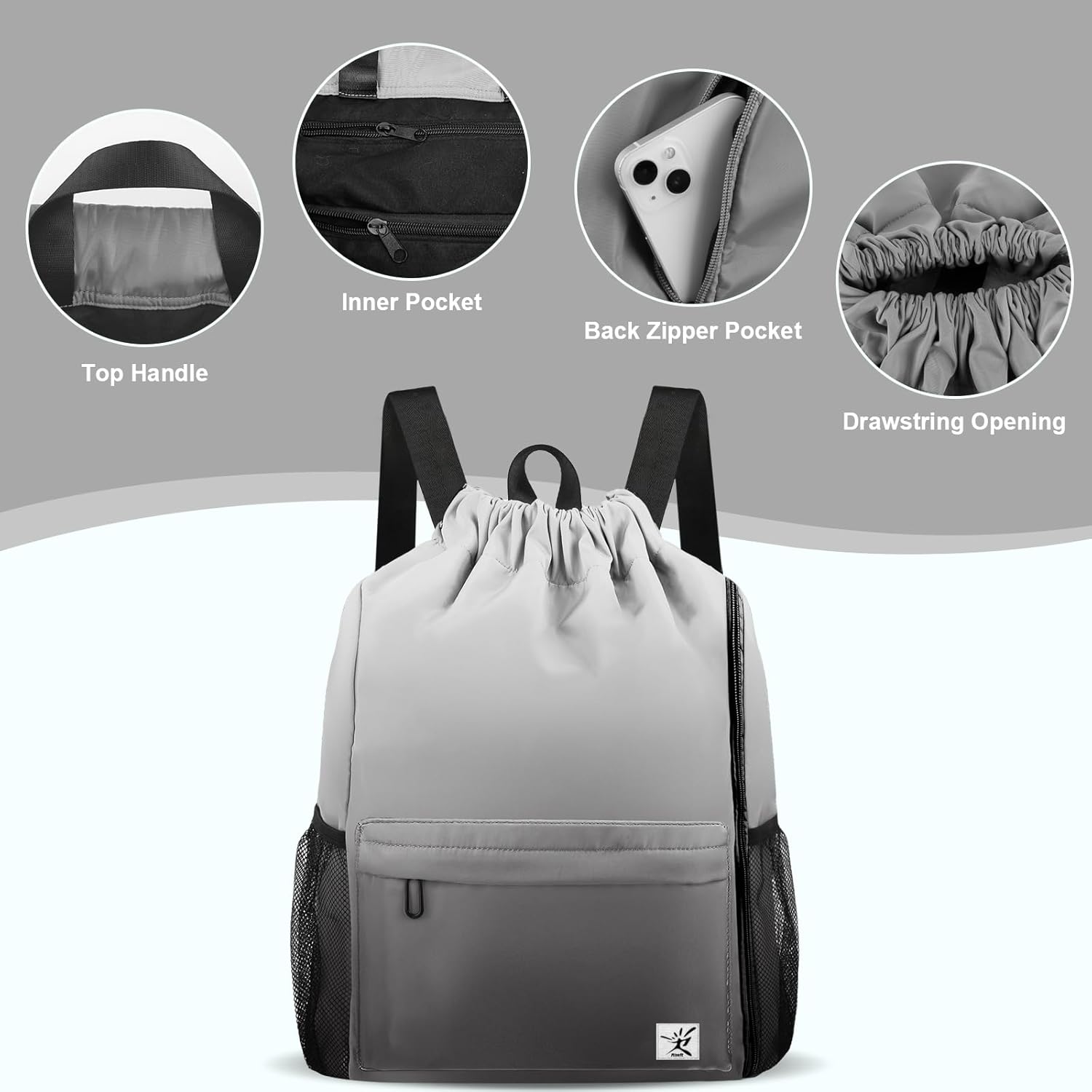 Drawstring Backpack with Mesh  - Drawstring Gym Bag 리뷰 및 가격