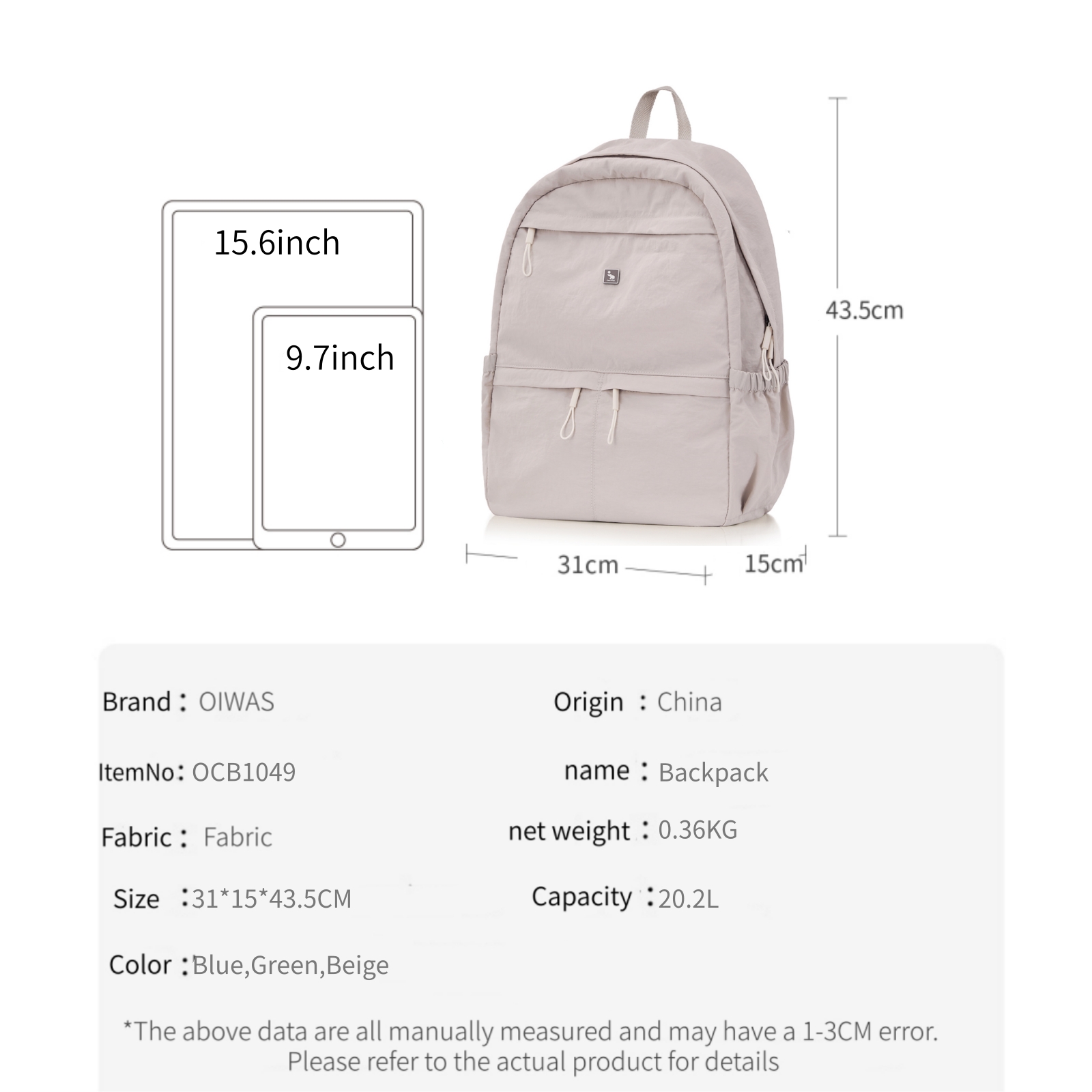 OIWAS Ultra lightweight and st - Canvas Backpack Casual 리뷰 및 가격