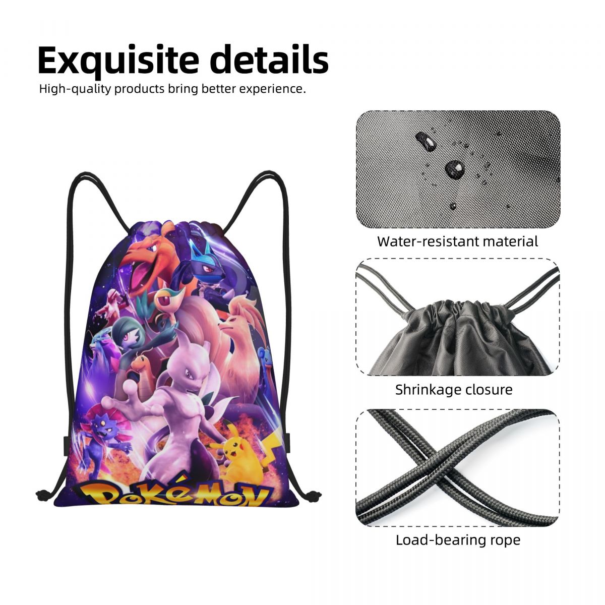 Cute Cartoon Manga Poke-Mon Ba - Drawstring Gym Bag 리뷰 및 가격