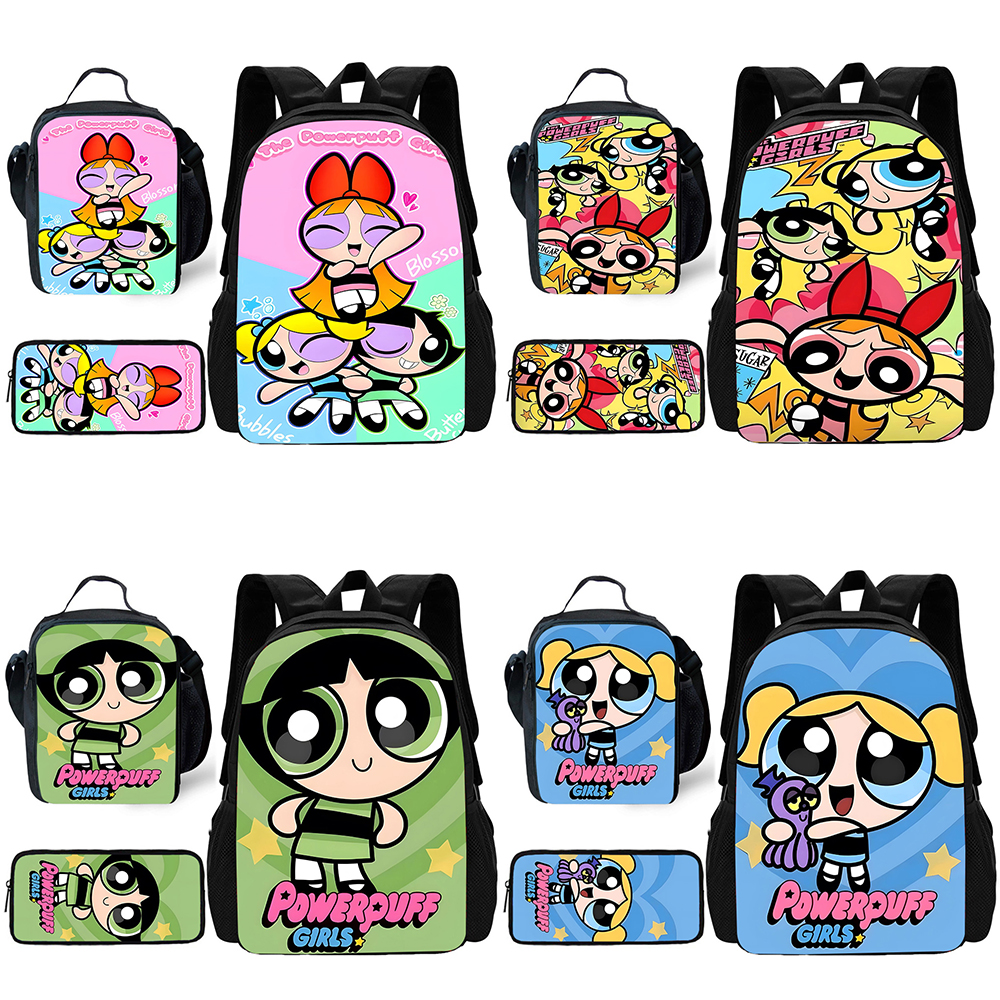 Child Cute Anime Powerpuffs Gi - School Backpack Teen 리뷰 및 가격
