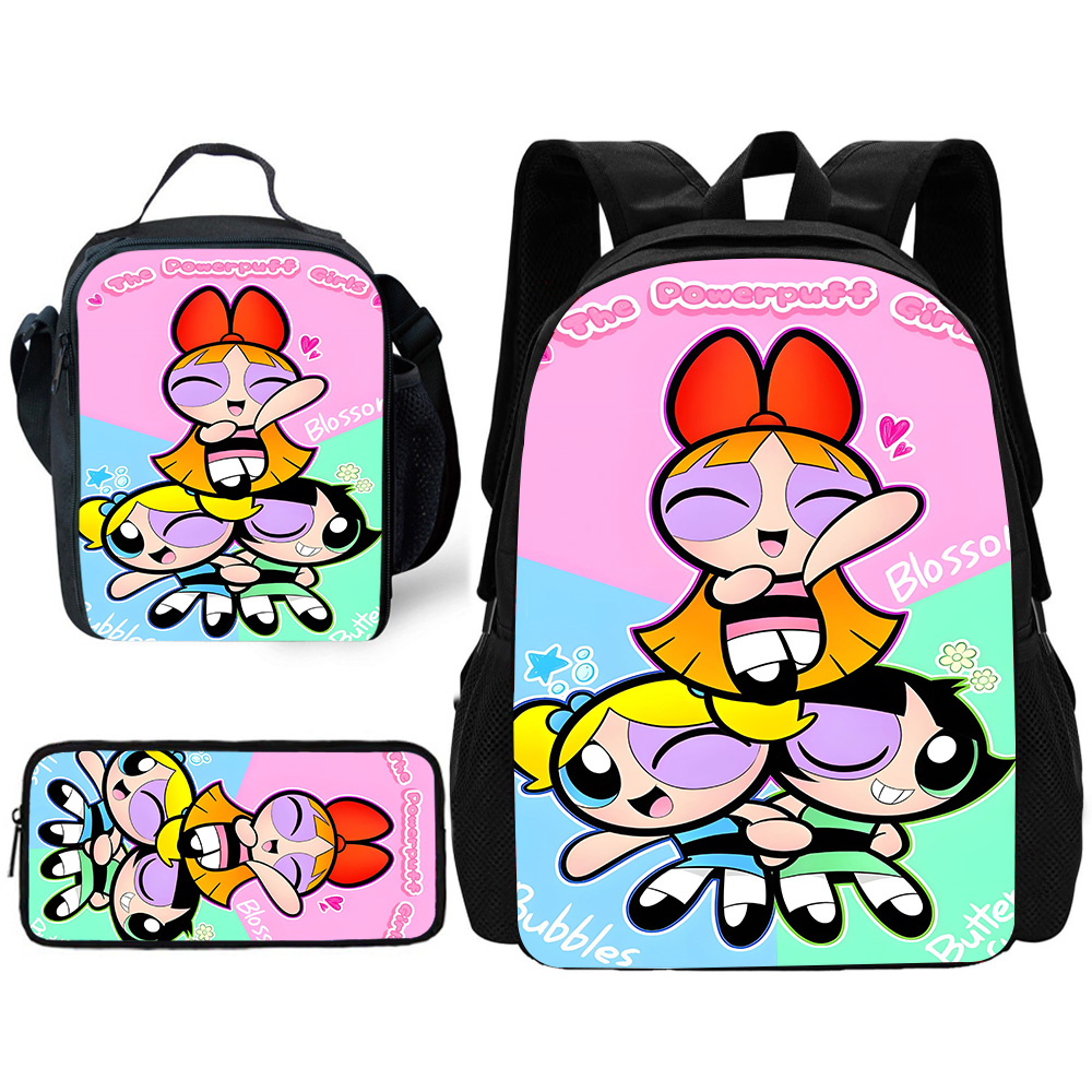 Child Cute Anime Powerpuffs Gi - School Backpack Teen 리뷰 및 가격