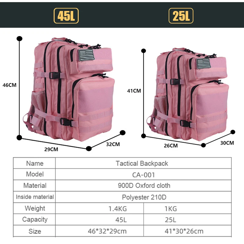 25L/45L 3P Tactical Backpack f - Urban Backpack Tactical 리뷰 및 가격