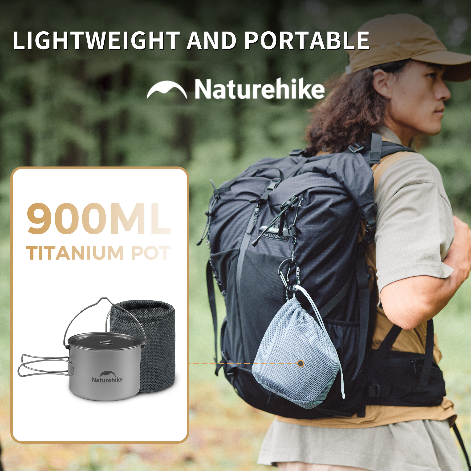 Naturehike 900ml Titanium Pot  - Foldable Backpack Small 리뷰 및 가격