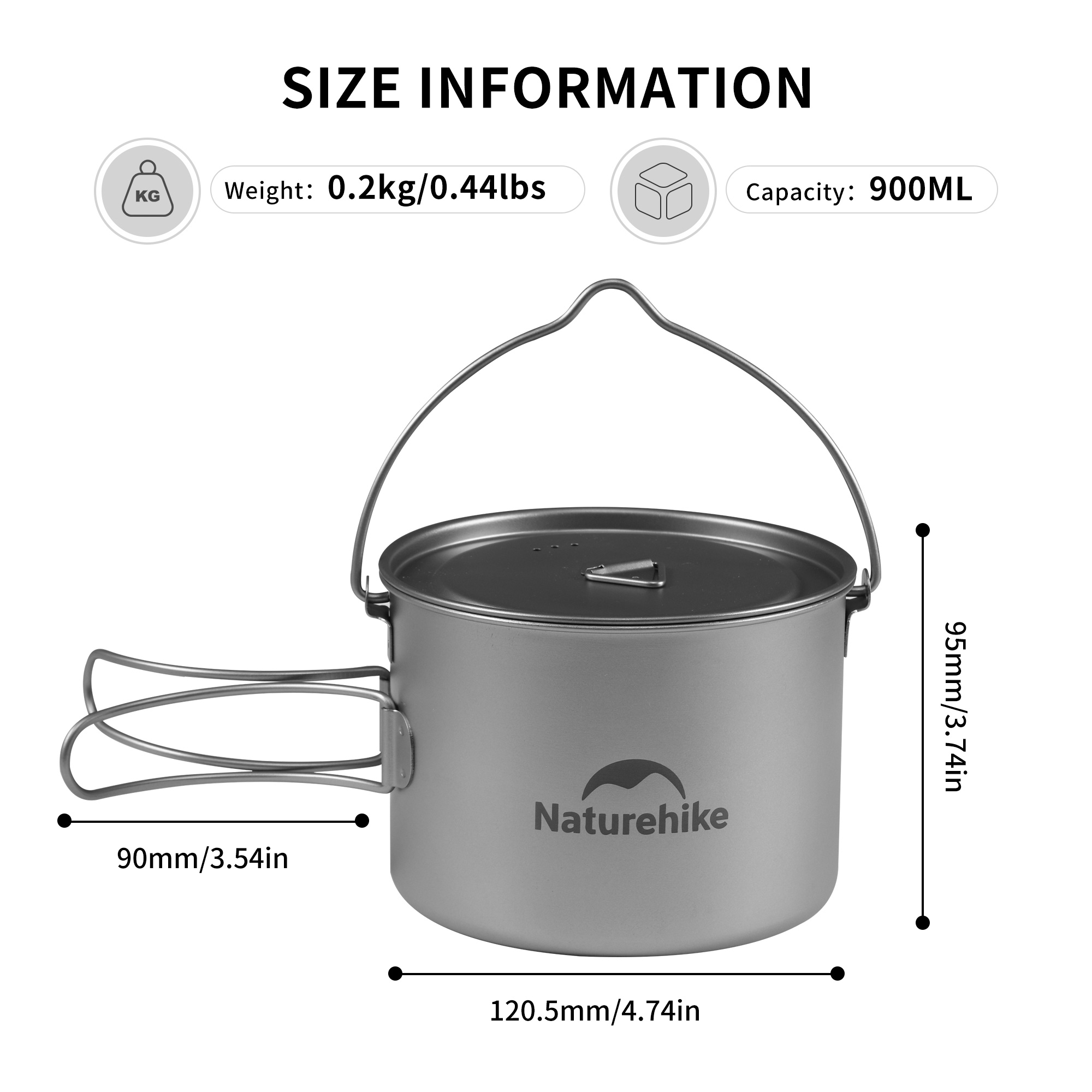 Naturehike 900ml Titanium Pot  - Foldable Backpack Small 리뷰 및 가격