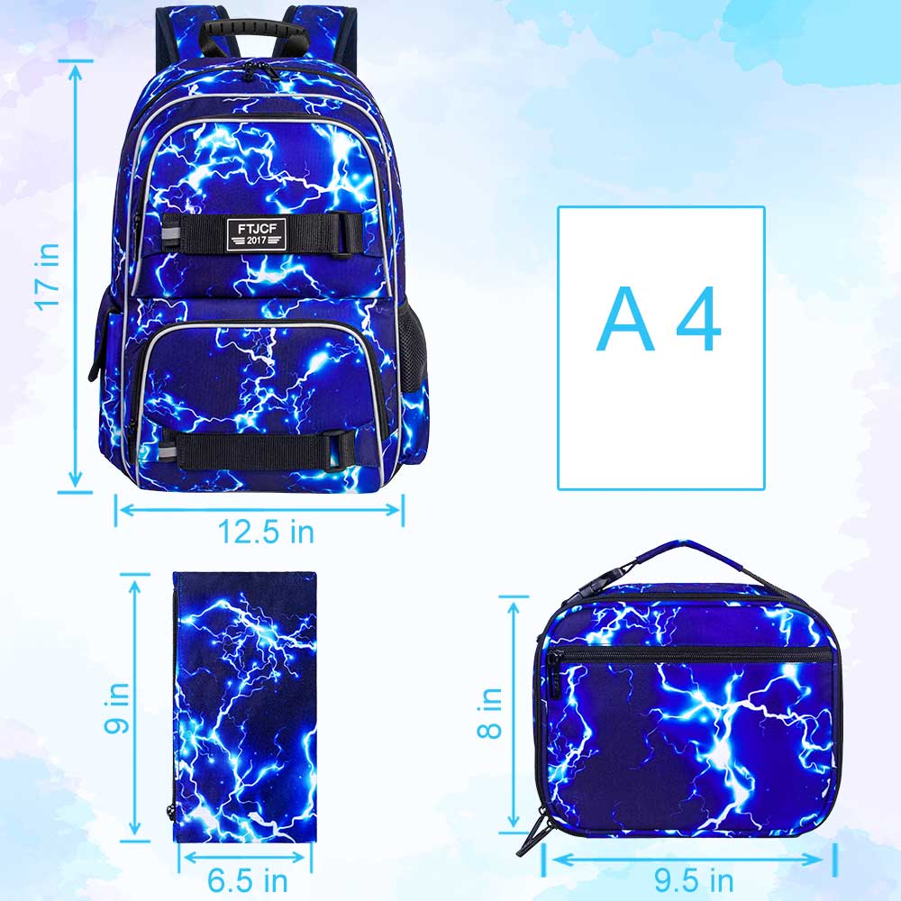 3PCS Lightning boys Backpack,  - School Backpack Teen 리뷰 및 가격