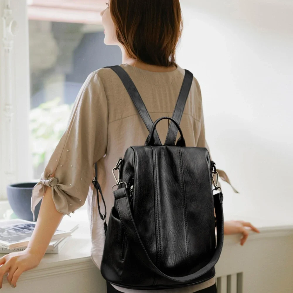 NEW Anti-theft Laptop Backpack - Leather Backpack Vintage 리뷰 및 가격