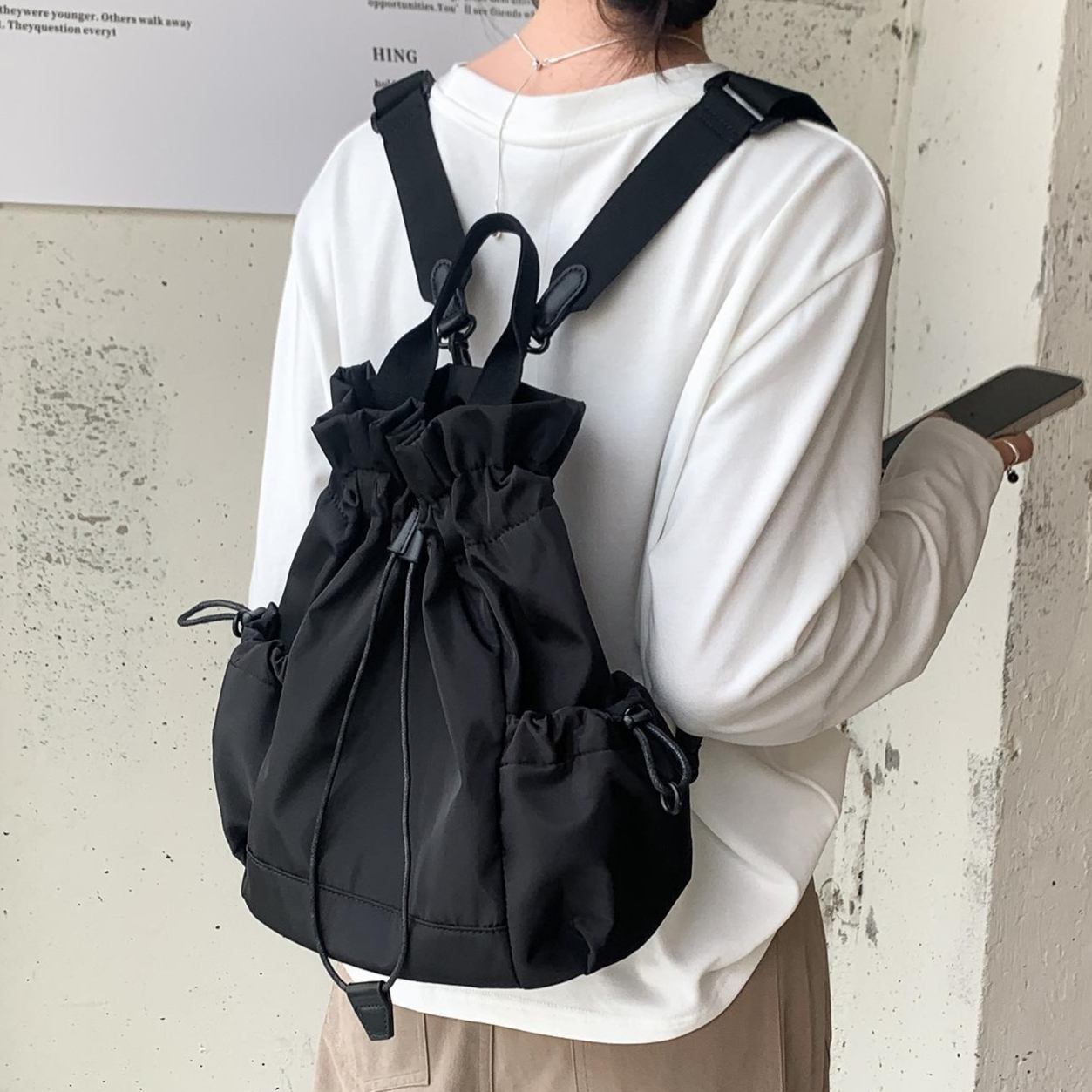 Multi-function Drawstring Buck - Canvas Backpack Casual 리뷰 및 가격