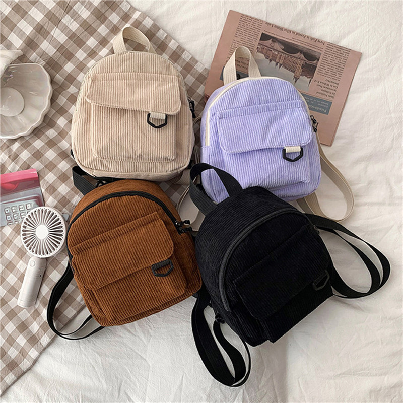 Solid Color Mini Backpack Cord - Fashion Backpack Women 리뷰 및 가격