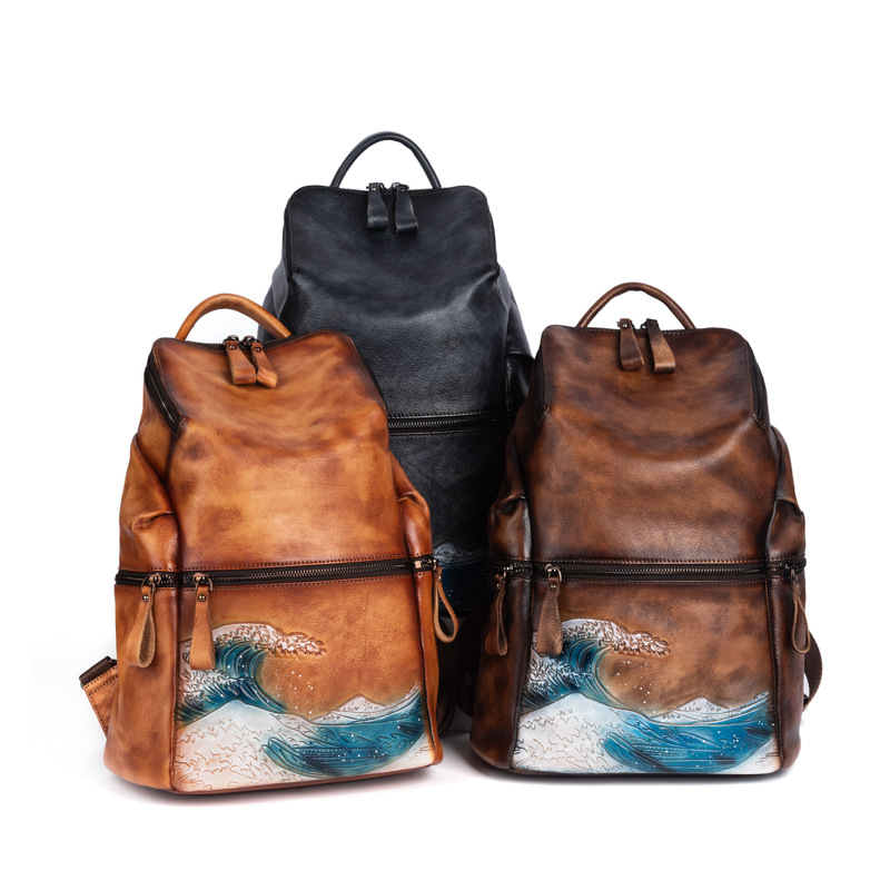 Genuine Real Soft Leather Wome - Leather Backpack Vintage 리뷰 및 가격