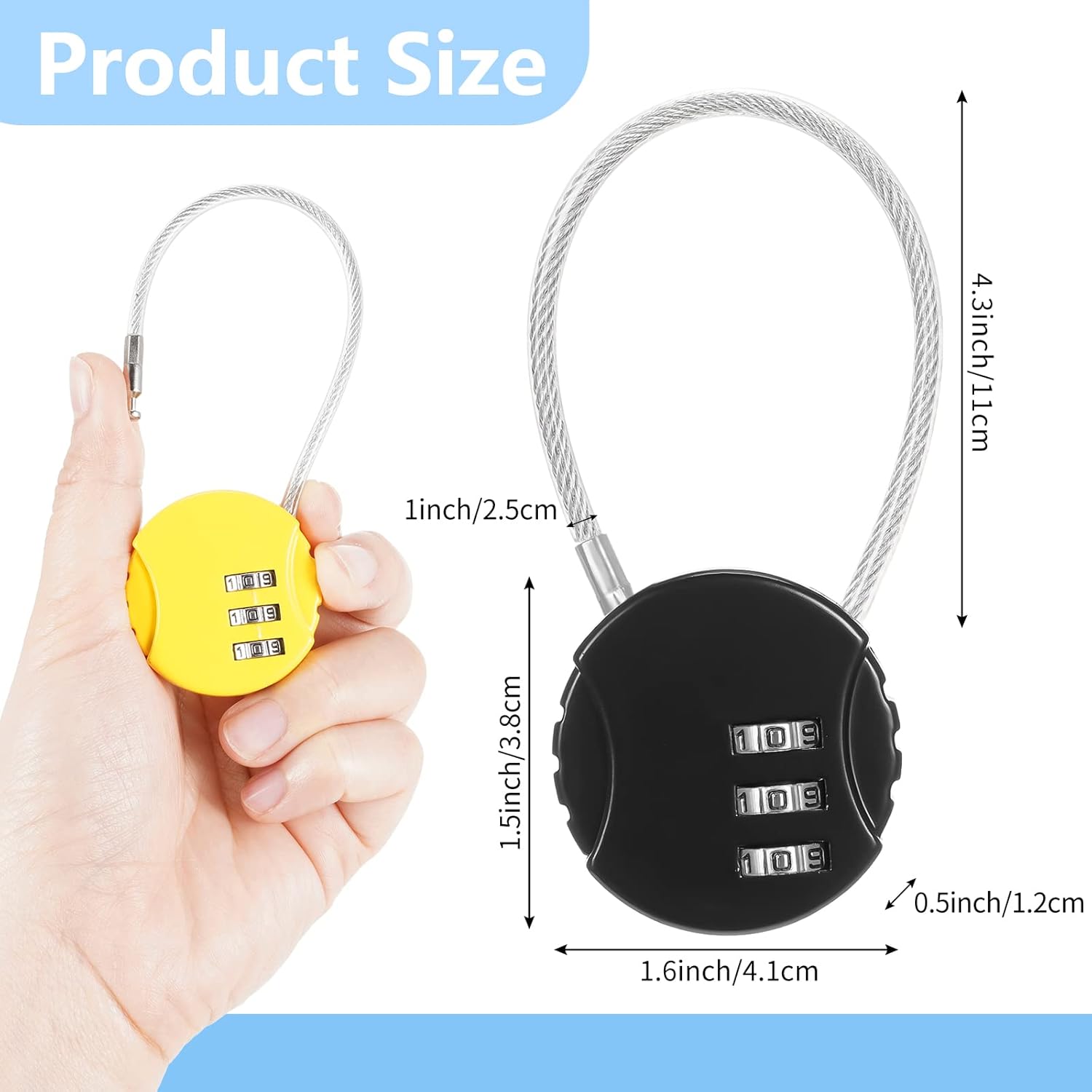 8 Pack Combination Wire Lock 3 - Backpack Lock Combo 리뷰 및 가격