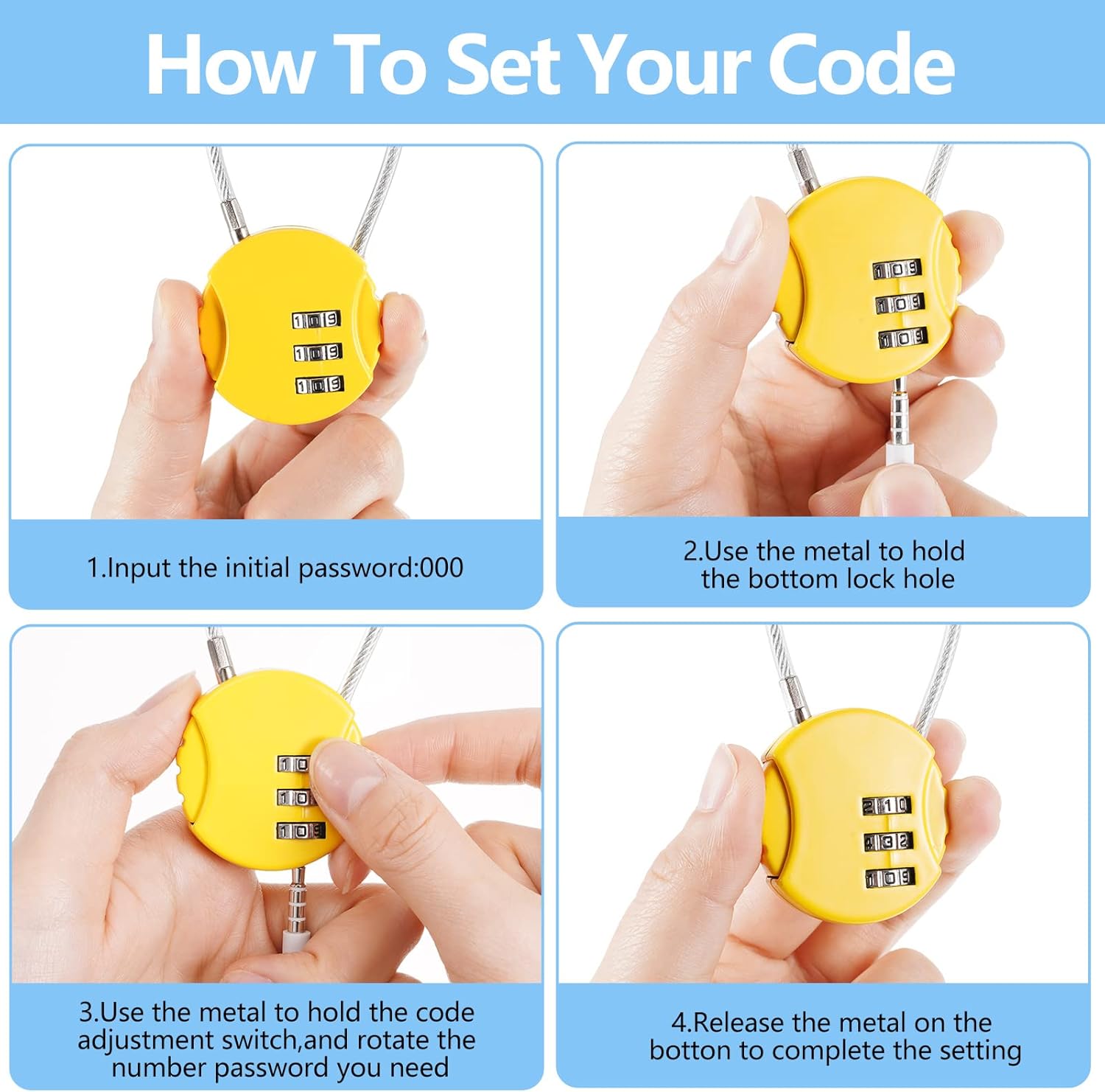 8 Pack Combination Wire Lock 3 - Backpack Lock Combo 리뷰 및 가격