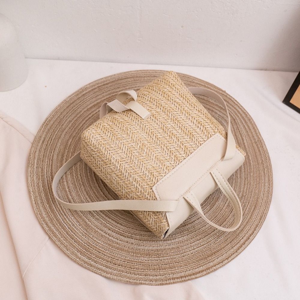 Fashion PU Leather Straw Backp - Leather Backpack Vintage 리뷰 및 가격