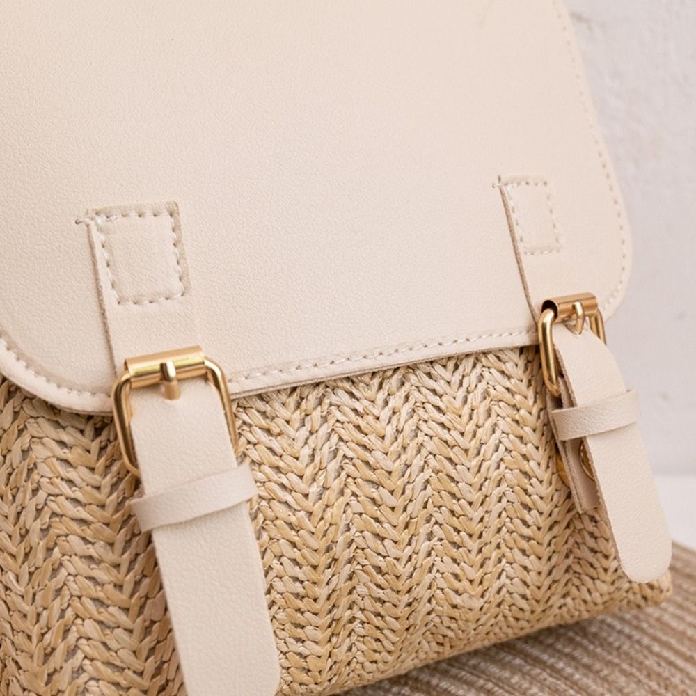 Fashion PU Leather Straw Backp - Leather Backpack Vintage 리뷰 및 가격